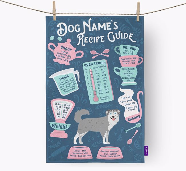 'Recipe Measurements Guide' - Personalised {breedFullName} Tea Towel